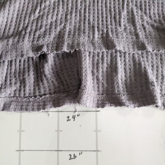 It's Our Time Sweater Womens XL Gray Ribbed Distressed Relaxed Long Sleeve - Picture 8 of 8